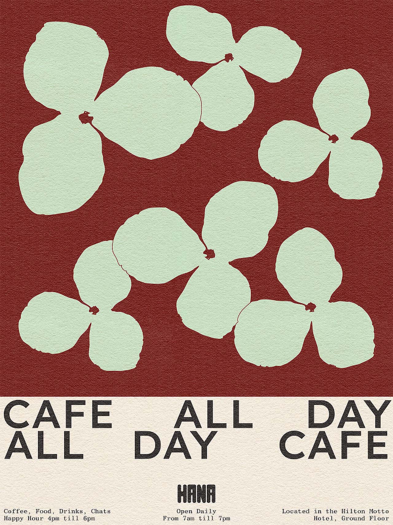 Hana Cafe branding.