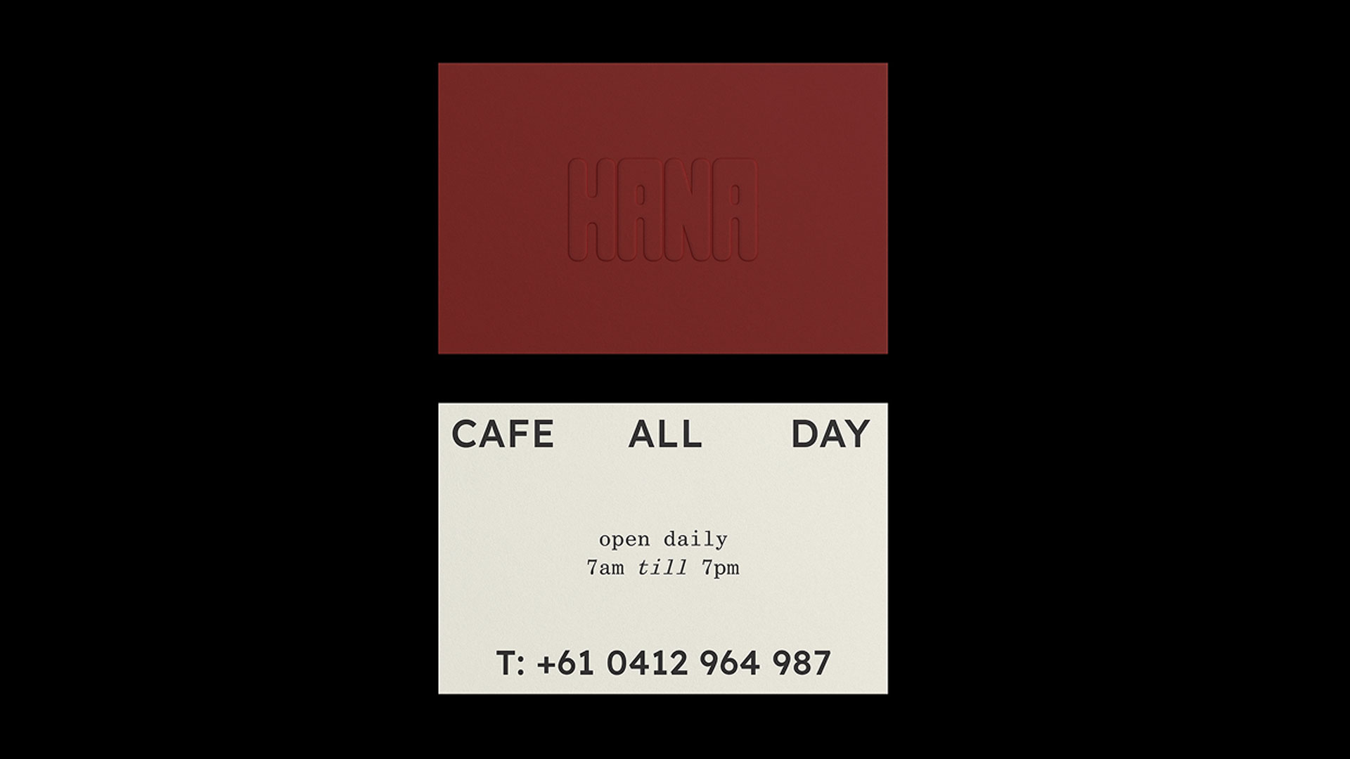 Hana Cafe branding.