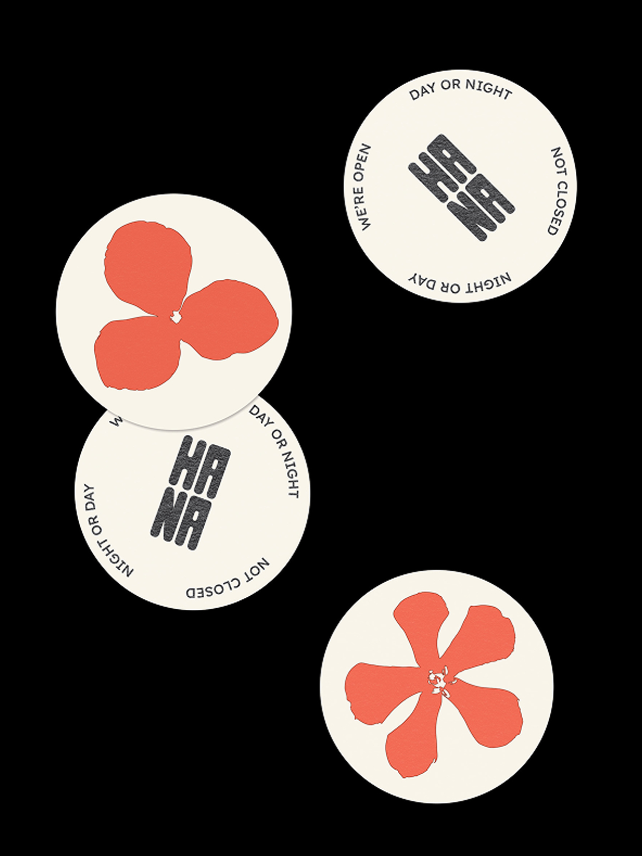 Hana Cafe branding.