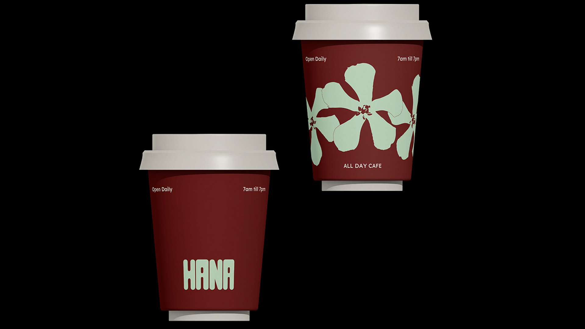 Hana Cafe branding.