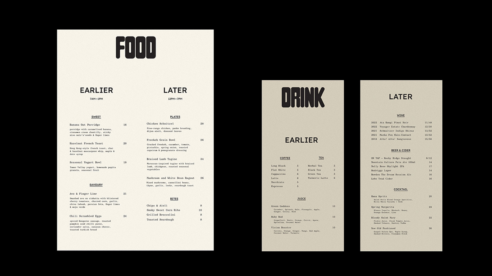 Hana Cafe branding.