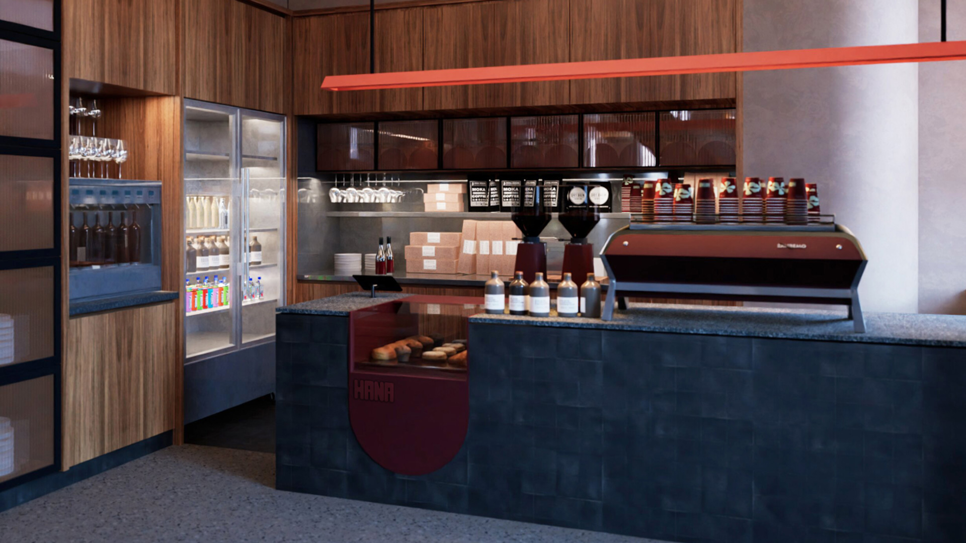 Hana Cafe interior design and branding.