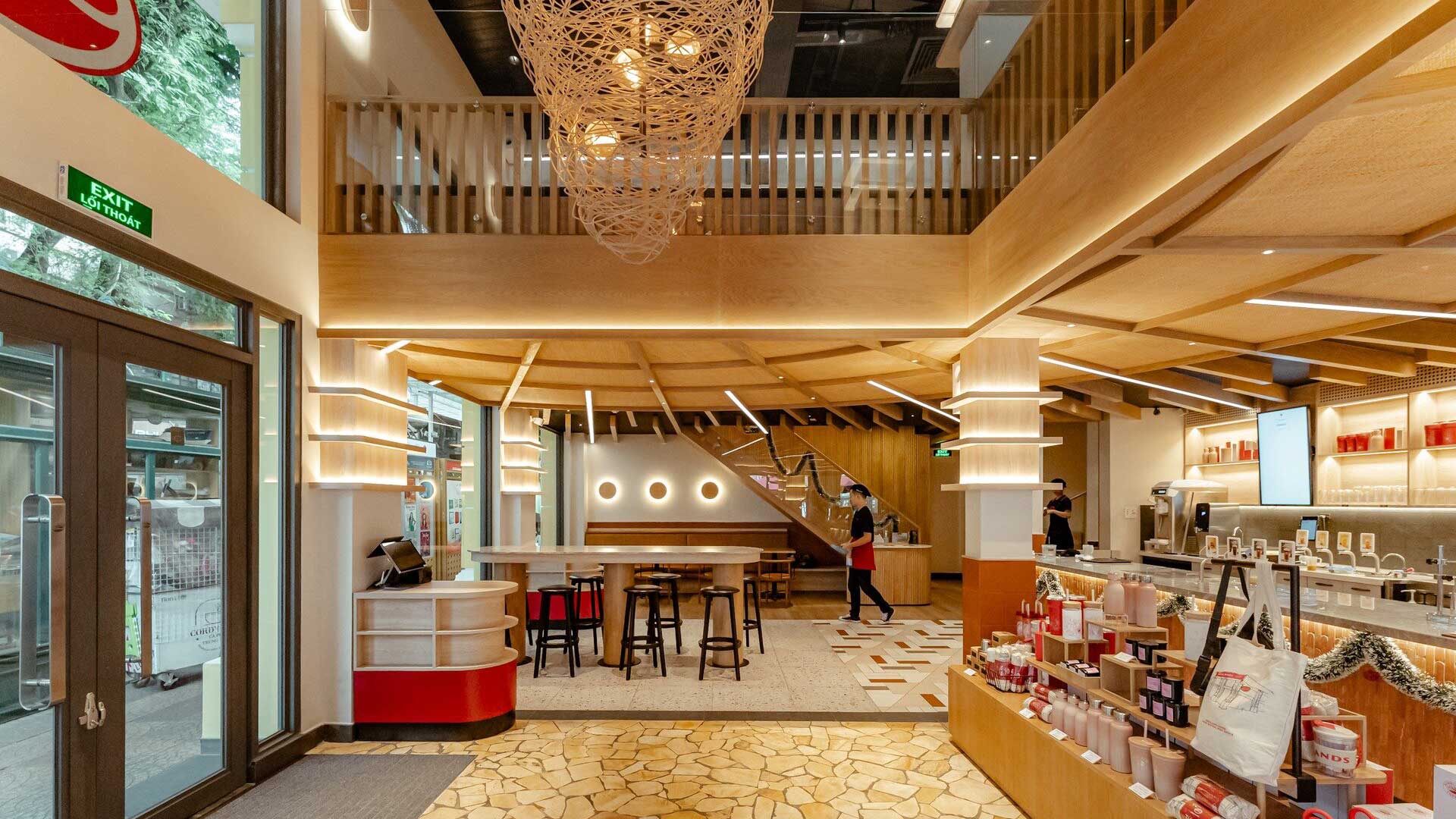 the interior of a Highlands Coffee shop