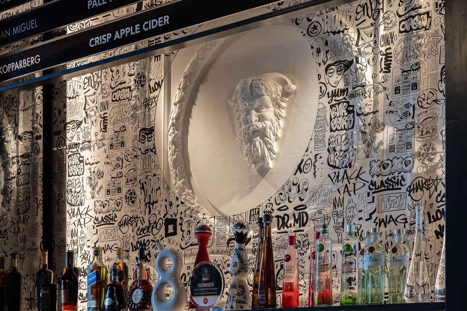 interior of a Black Tap Craft Burgers & Beer restaurant