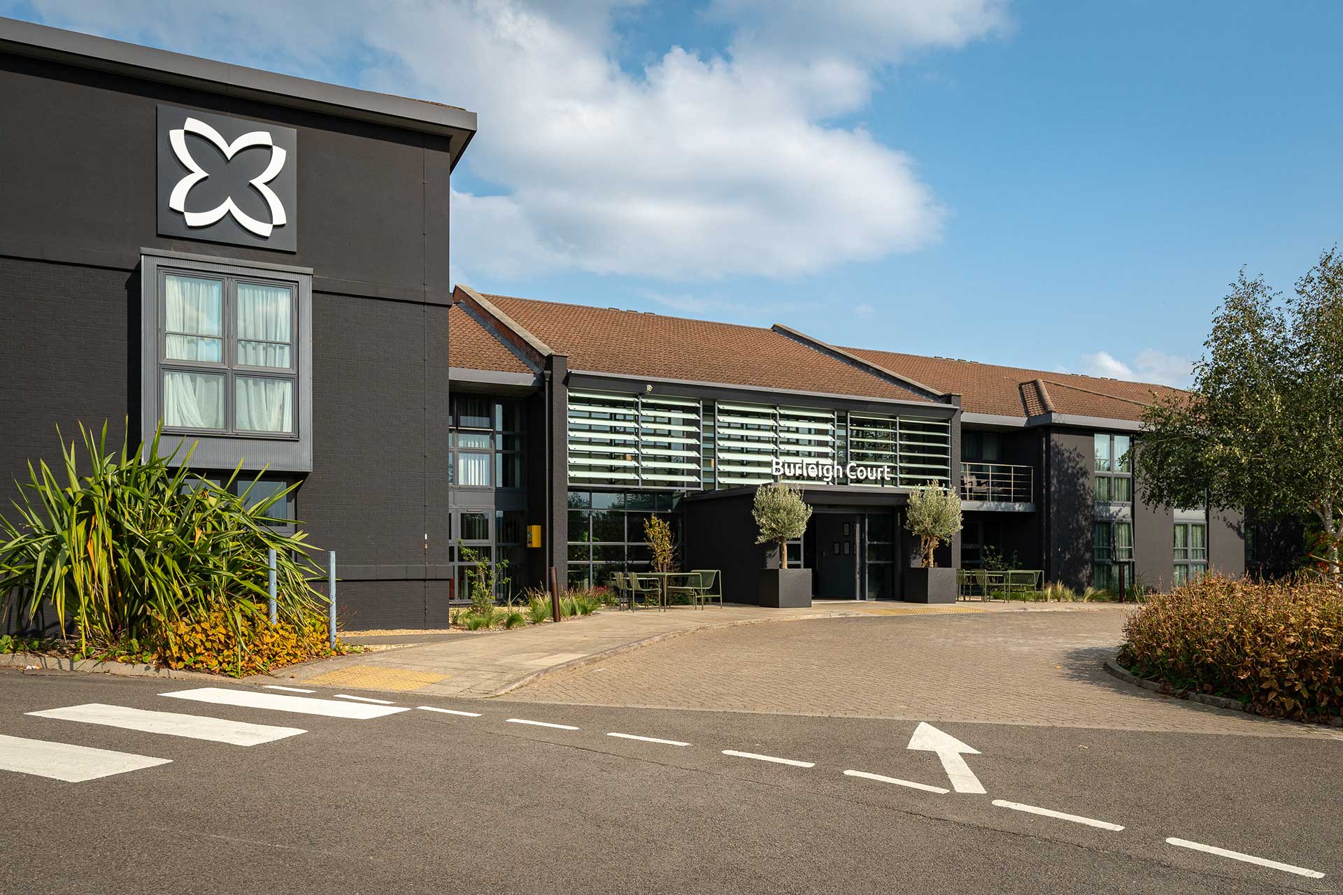 Burleigh Court Conference Centre & Hotel interior design, architecture and brand identity service.