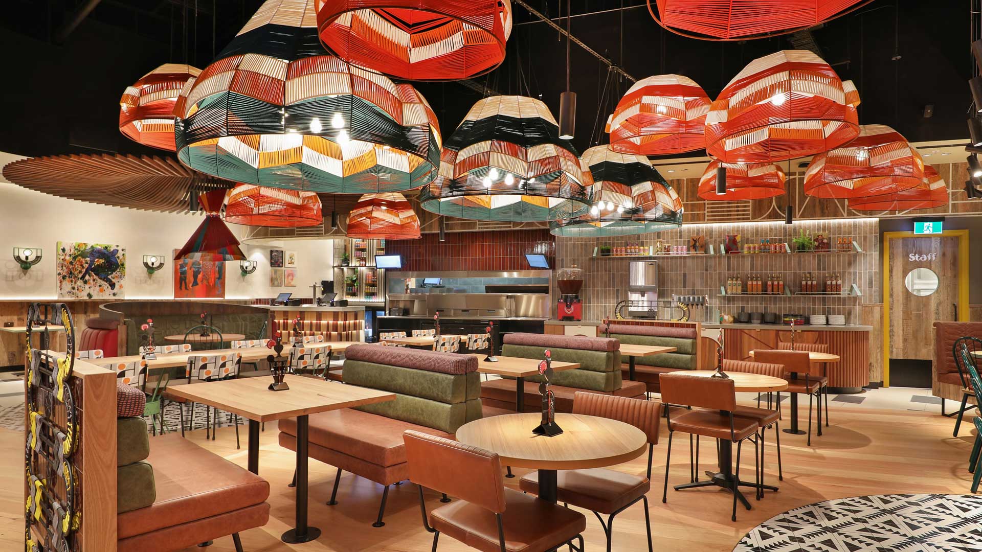 Nandos Woden restaurant interior design.