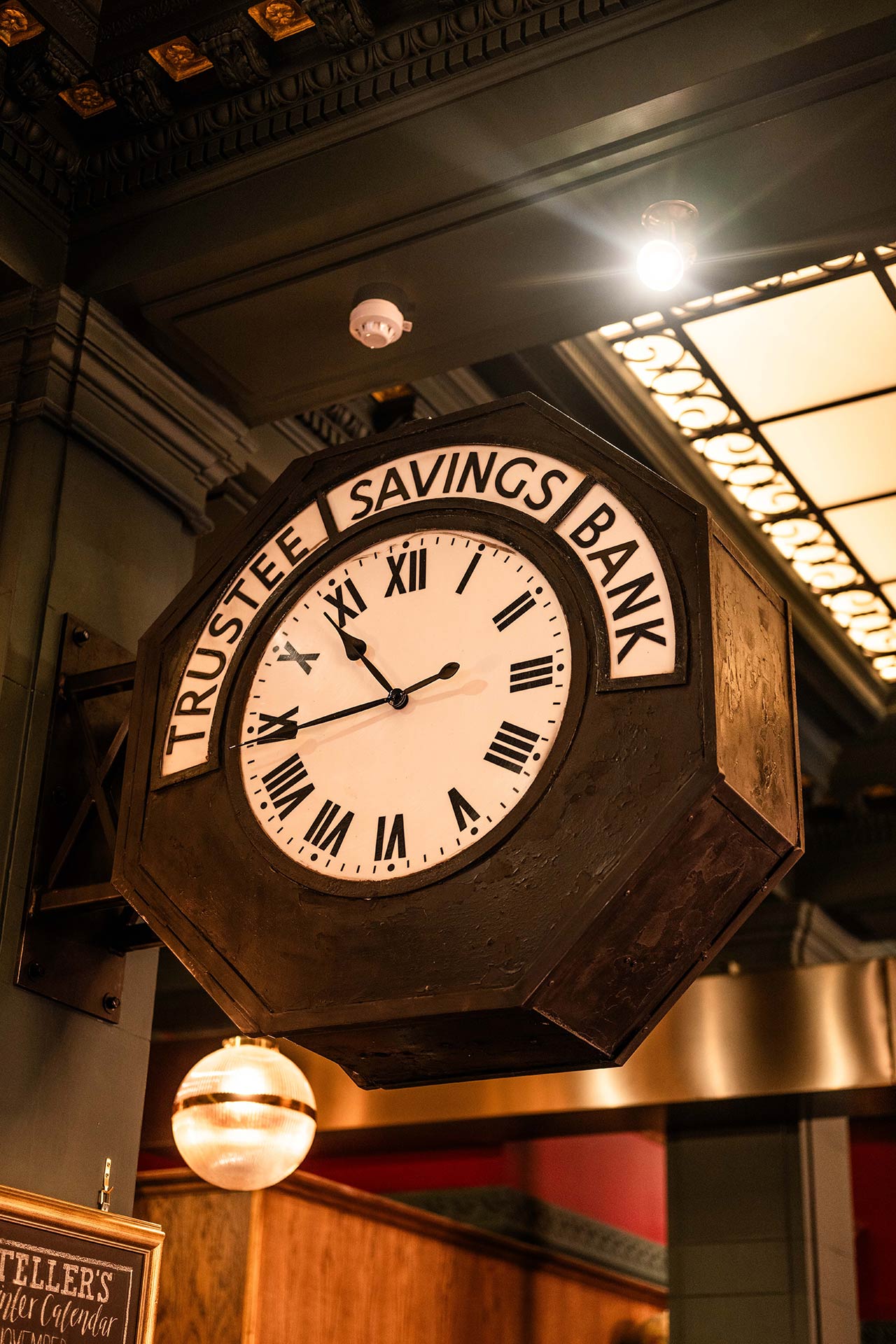 The Tellers Arms interior design.